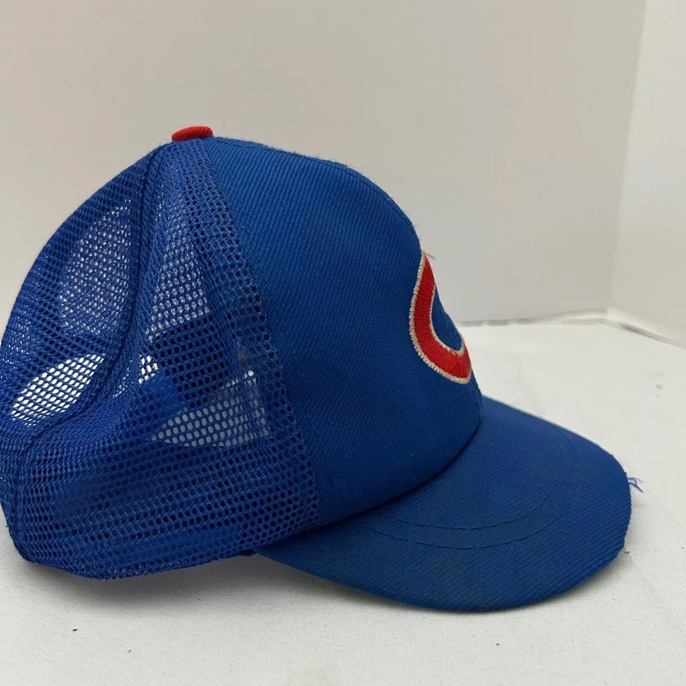 Vintage Chicago Cubs MLB Baseball Trucker Hat Cap youth ANNCO Red White Blue‎ - Picture 4 of 9